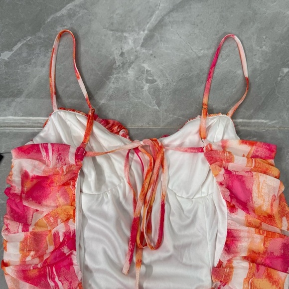 Women’s Lulus Watercolor Colorful Spaghetti Strap Open Back Bodysuit Size XL - Picture 10 of 15